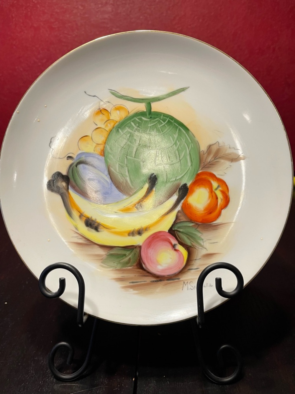 Ucagco vintage hand-painted 10 inch porcelain plate